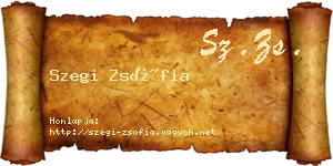 Szegi Zsófia névjegykártya
